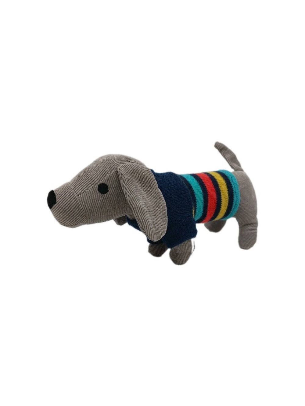 Pillowfort Dachshund Weiner Puppy Dog Pillow Plush Corduroy Rainbow Sweater 10"